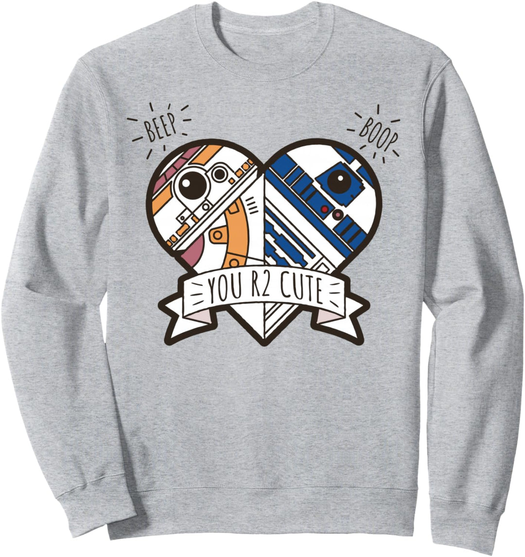 Star Wars R2-D2 BB-8 Droid Heart Valentine's Day Sweatshirt