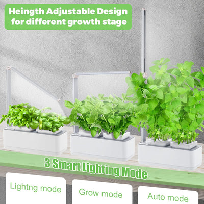 amzWOW Clizia Smart Garden - hydroponische anzuchtsysteme mit led pflanzenlampe - Automatisches Time