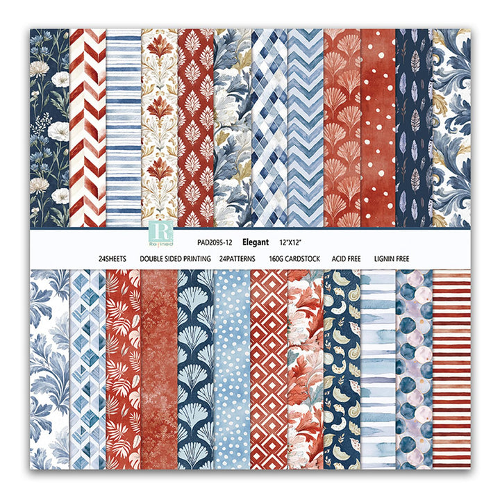 Scrapbook Papier Blumen Muster Scrapbook Bastelpapier, 24 Blat Doppelseitiges Boho Dekorpapier, Merw