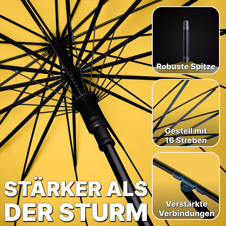 Royal Walk Gross XXL 54 inch Automatik Reise Golf Regenschirm für Damen und Herren Sturmfest Windsic