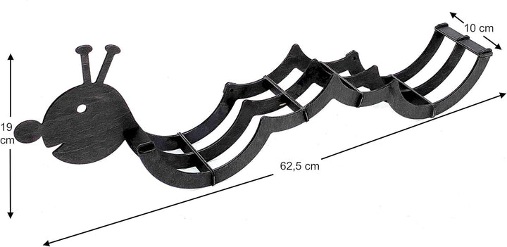 DanDiBo Toilettenpapierhalter Holz Schwarz Raupe Klopapierhalter Wand WC Rollenhalter Ersatzrollenha