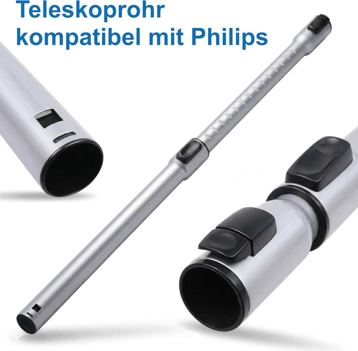 Teleskoprohr Rohr Staubsauger kompatibel mit Philips Performer Compact 3000 series FC8370/09 FC8375/