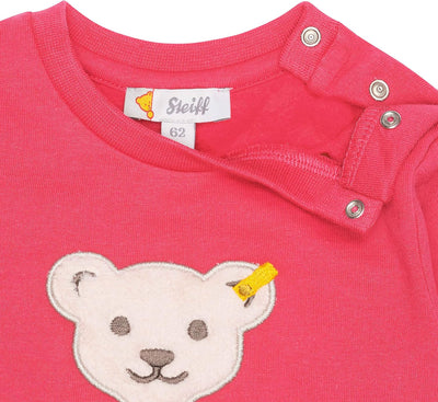 Steiff Baby-Mädchen Teddykopf Sweatshirt 80 Raspberry, 80 Raspberry