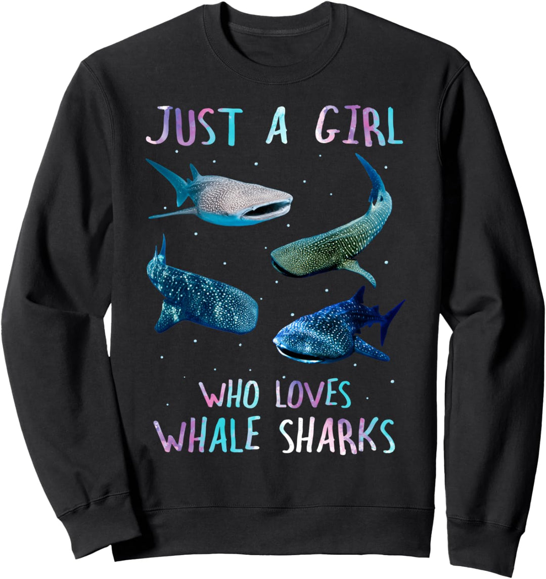 Watercolor Shark Ocean Just A Girl Who Loves Whale Sharks Sweatshirt