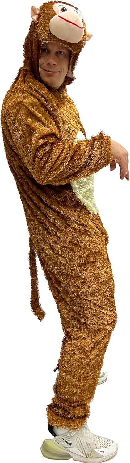 Foxxeo Affenkostüm – Herren Grösse S-XXXL 3XL Braun, 3XL Braun