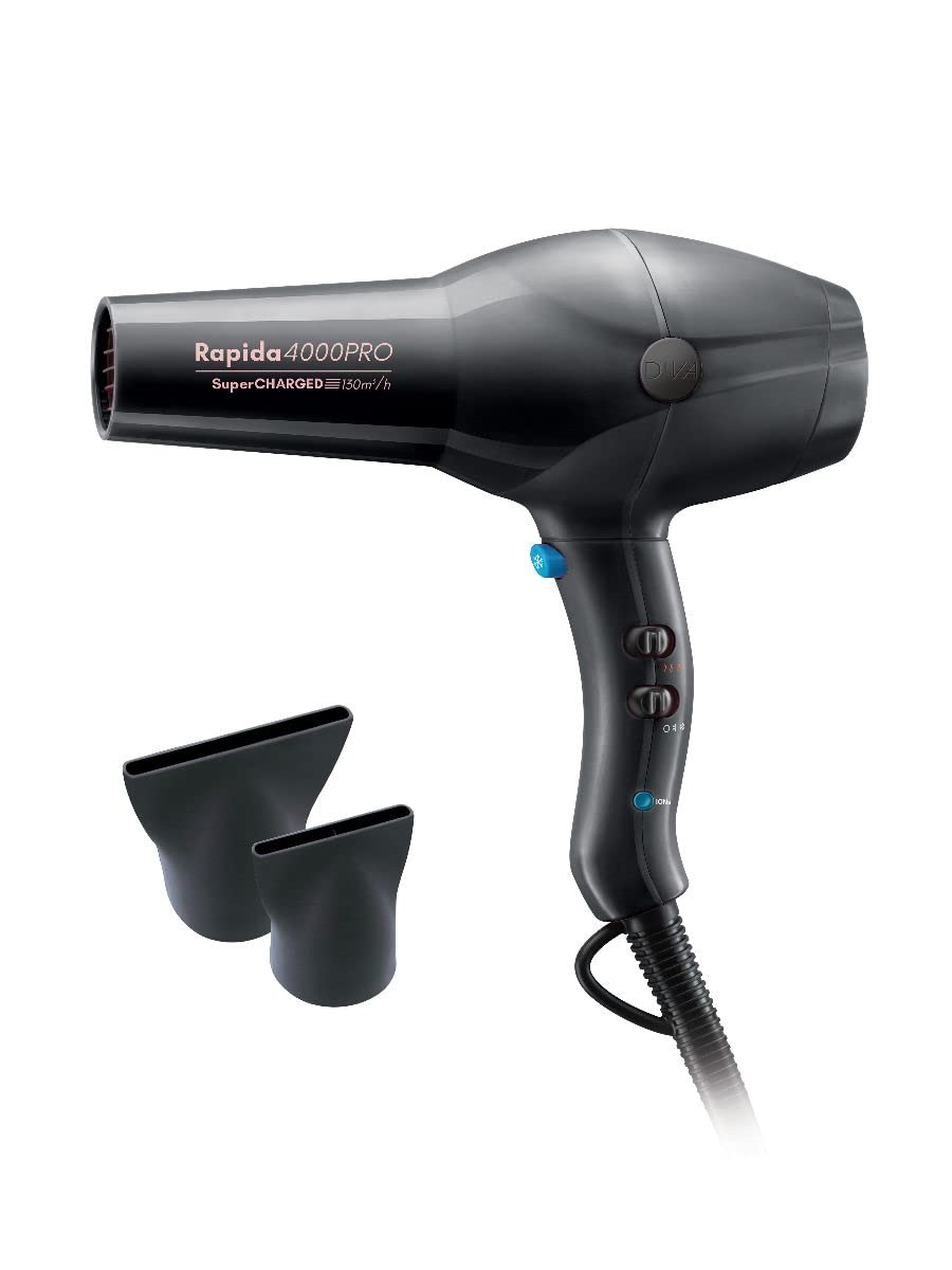 Diva Styling Rapida 4000 Pro Föhn - Haartrockner - 4 Hitze- und 2 Gebläsestufen - Mit Cool-Shot - La