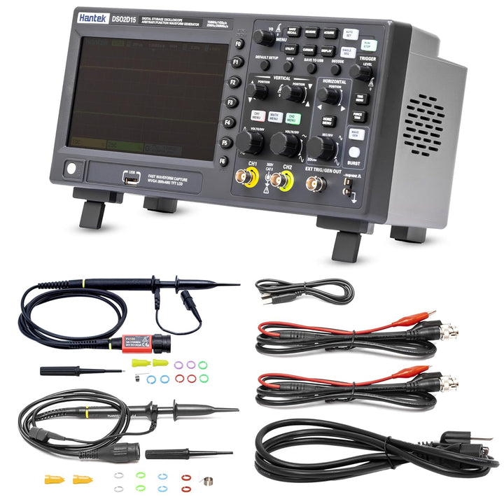Hantek DSO2D15 Digital-Speicher-Oszilloskop, 150 MHz Bandbreite, 2-Kanal, 1 GSa/s, 8 m Speichertiefe
