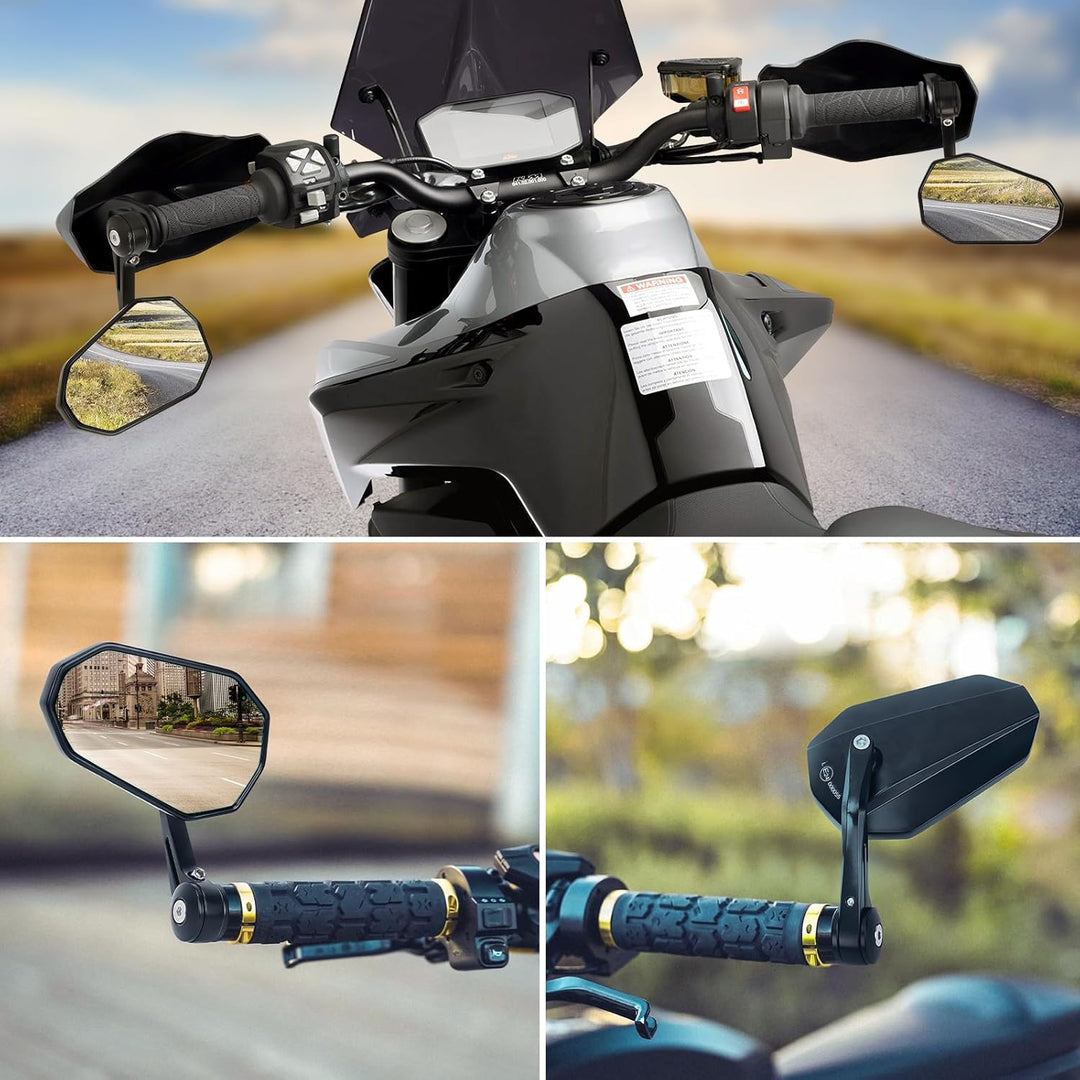 SUPAREE Motorrad Spiegel Universal Motorrad Rückspiegel Motorrad Spiegel e-geprüft 360°Drehbar mit R