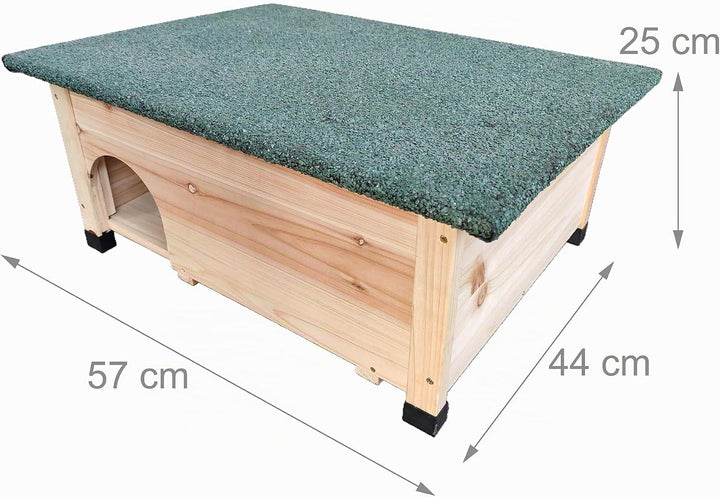 Relaxdays Igelhaus mit Boden, Labyrintheingang &amp; wetterfestem Dach, Holz, HxBxT: 25 x 57 x 44 cm, Ig