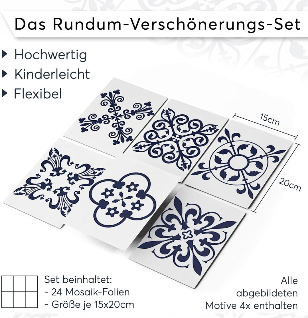 CREATISTO Mosaik Klebefliesen Stickerfliesen Fliesenfolie - Klebefolie Aufkleber für Wand-Fliesen I