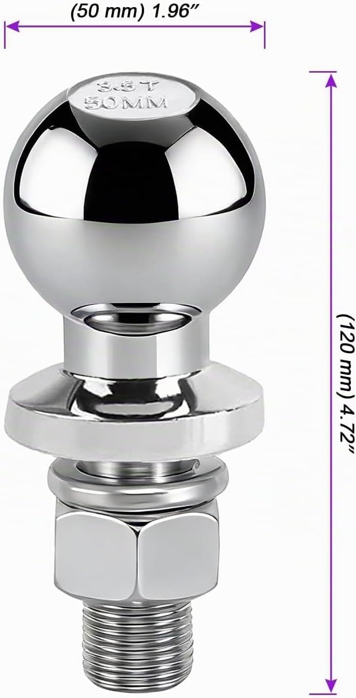 2 Stück Kugelkopf Anhängerkupplung 3.5T, 50mm Kugelkopfbolzen, Ø20mm Traktor Kugelkopf Anhängerkuppl