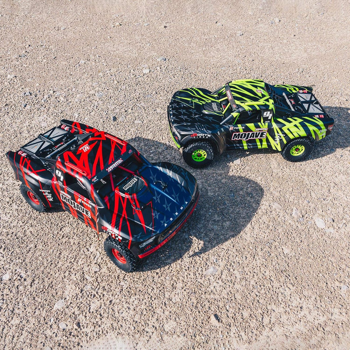 ARRMA RC Truck 1/7 MOJAVE 6S V2 4WD BLX Desert Truck mit Spektrum Firma (Ready-to-Run), Rot/Schwarz,