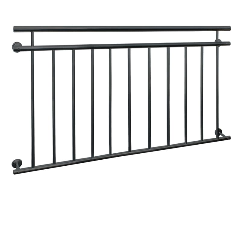 ECD Germany Französischer Balkon 156 x 90 cm | mit 11 Füllstäben | Anthrazit | matt und rau | aus pu