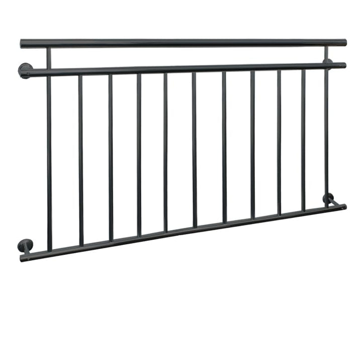 ECD Germany Französischer Balkon 156 x 90 cm | mit 11 Füllstäben | Anthrazit | matt und rau | aus pu