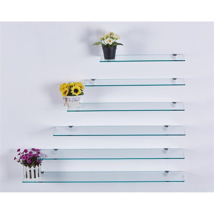 Euro Tische Glas Wandregal 90x17.8cm Badregal - Glas Regal für Badezimmer in Verschiedenen Grössen u