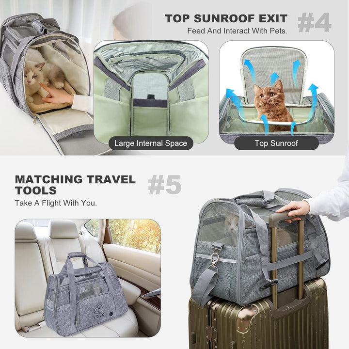 PETCUTE Hundetransportbox,Atmungsaktive Katzen Tragetasche Katze transportbox Tragetaschen mit Weich