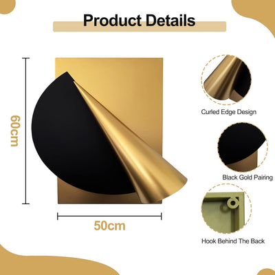 GERHWASH Wanddeko Metall Wanddeko Wohnzimmer Gold Schwarz Wanddekoration 3D Wandbilder Moderne Wand