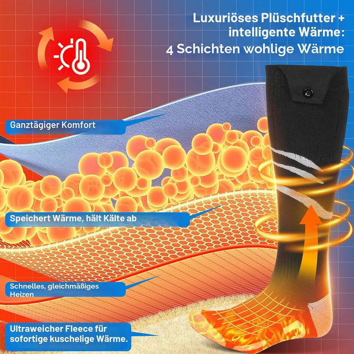 Beheizbare Socken mit APP Wiederaufladbare elektrische Beheizte Socken für Damen und Herren 4 Temper