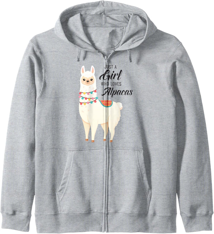 Just A Girl Who Loves Alpacas - Valentinstag Alpaka Lama Kapuzenjacke