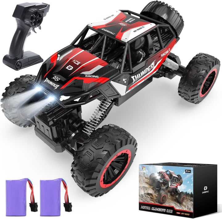 DEERC DE85 Ferngesteuertes Auto 4WD, 1:12 RC Auto mit Ersatzreifen, All Terrain Rock Crawler Monster