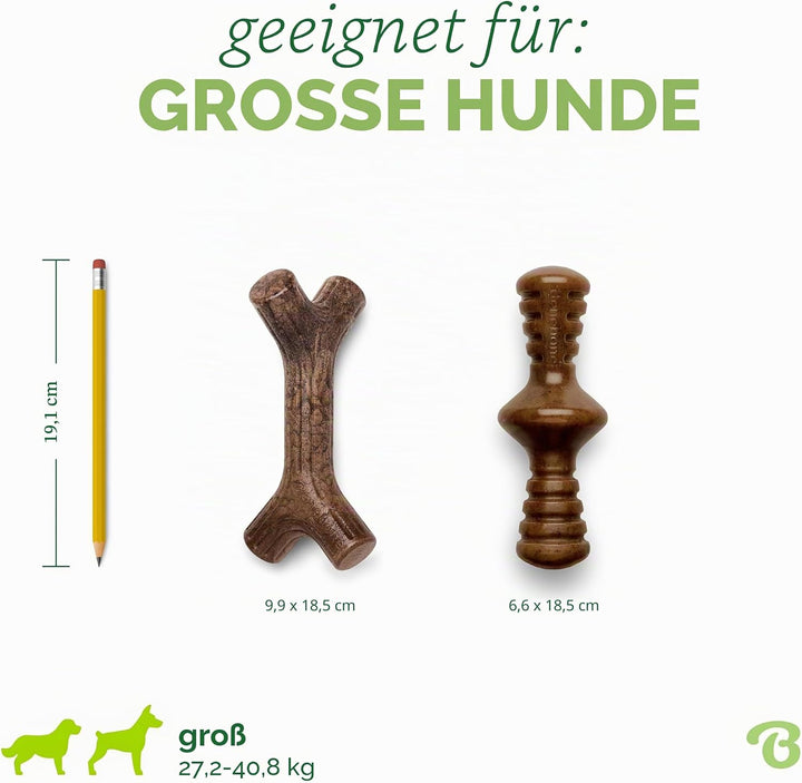 Benebone 2-Pack Indestructible Maplestick/Zaggler for Aggressive Chewers, Long Lasting Tough Boredom