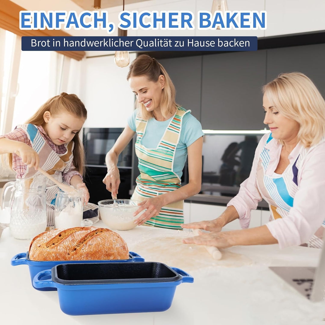 Gusseisen Brotbackform mit Deckel 22,96cm × 12,78cm,Bread Pans for Homemade Bread, Heavy Duty Loaf P