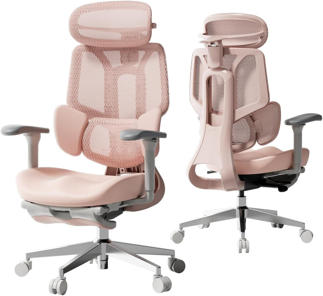 Hbada E3 Air Ergonomischer Bürostuhl - 3-Zonen Lordosenstütze, 4D Kopfstütze, 4D Armlehnen, Schreibt