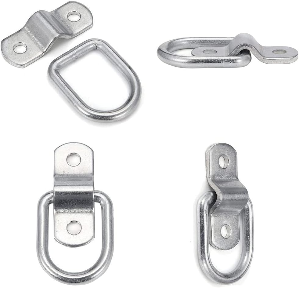 10 Stück D-Ring-Spanngurte 6,35 mm (1/4 Zoll), robuste Spannringe mit Befestigungsbügel für Ladungen