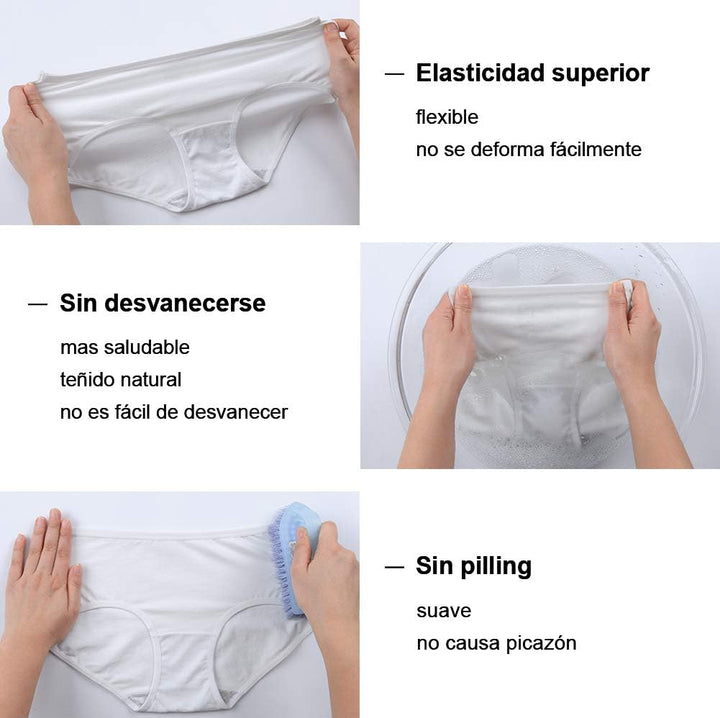 INNERSY Unterhosen Damen Baumwolle Atmungsaktive Hipster Unterwäsche Basic Bequem Panties 6er Pack M