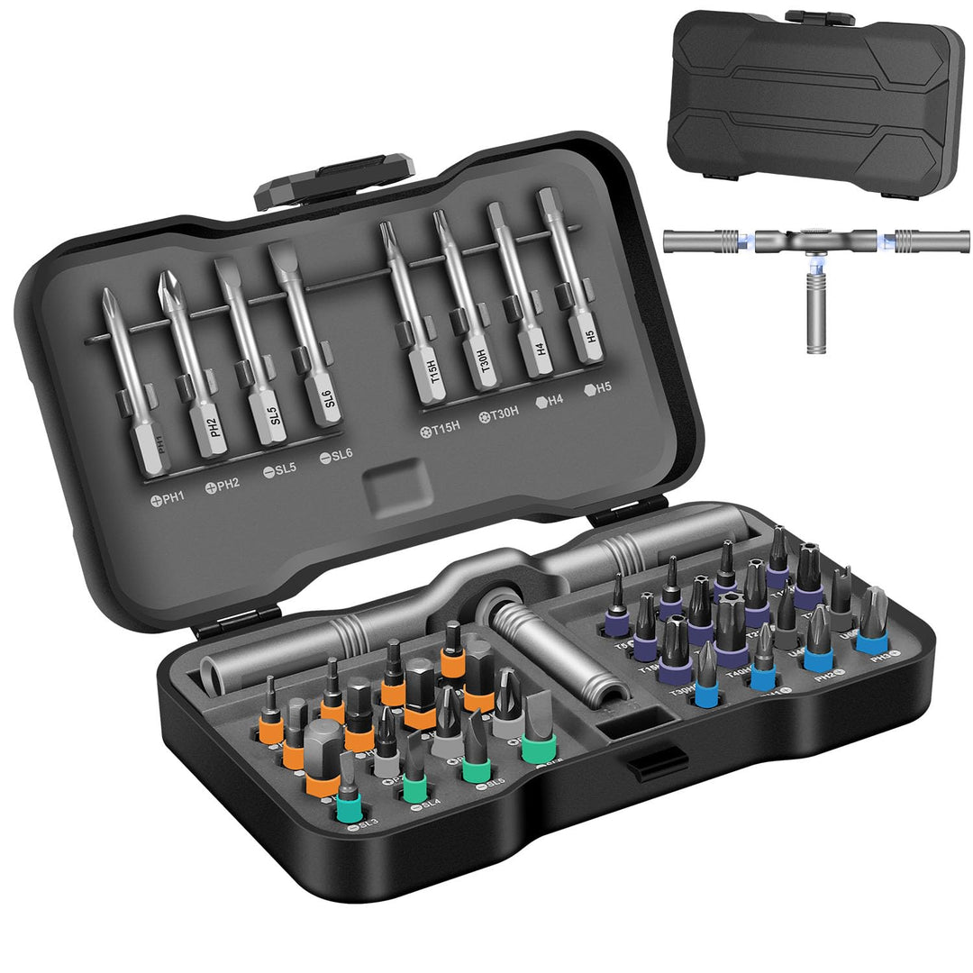 42 in 1 Magnetschraubendreher Set, DIY Ratchet Schraubendreher Set, Multi Bit Magnetanantrieb Set mi