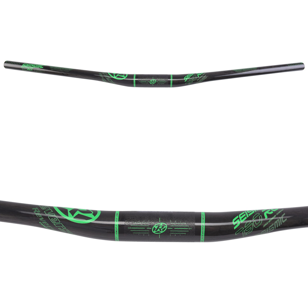 Reverse RCC-790 Seismic MTB Carbon Fahrrad Lenker DF schwarz/grün 790mm 10mm Rise, 790mm 10mm Rise