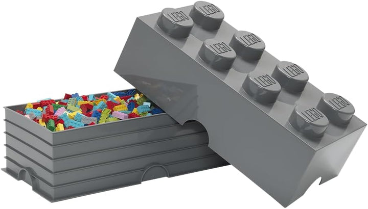 LEGO Room Copenhagen Aufbewahrungsstein, 8 Noppen, Stapelbare Aufbewahrungsbox, 12 l, Dunkelgrau, Gr