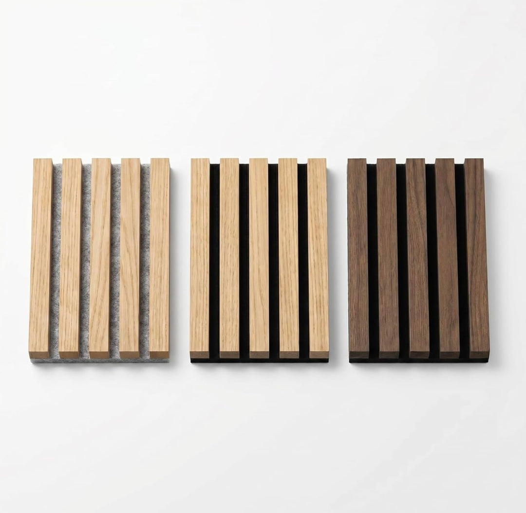 Akustikpaneele Holz Wandregal aus Echtholz Eiche &amp; Akustikfilz (Holz &amp; Akustitkfilz, Produktmuster)
