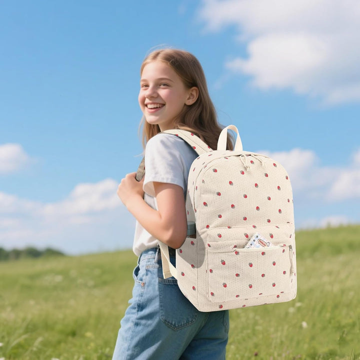 LEDAOU Rucksack für Teenager Mädchen Schulrucksack grosse Büchertaschen Grundschule High School Cord