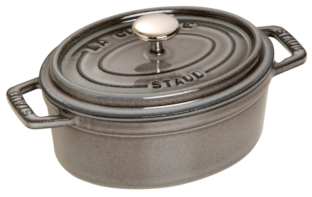 STAUB Cocotte, Gusseisen Bräter mit Deckel, 17 cm, 1 L, Oval, Alle Herdarten inkl Induktion, Made in