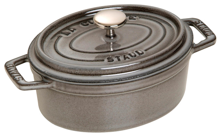 STAUB Cocotte, Gusseisen Bräter mit Deckel, 17 cm, 1 L, Oval, Alle Herdarten inkl Induktion, Made in