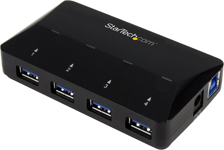 StarTech.com USB 3.0 Hub plus dedizierter Ladeanschluss (4 Port - 1 x 2.4 A Port - Desktop USB Hub -