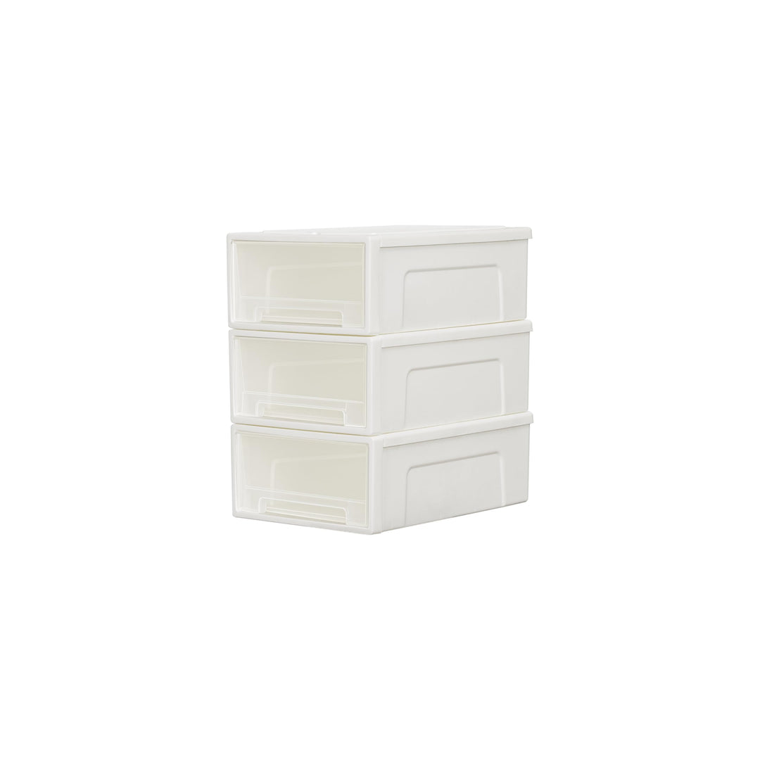 Cetomo 5L*3 Schubladenschrank, Schubladencontainer, 3 Schubladen mit 5 L, durchsichtige Schubladen,