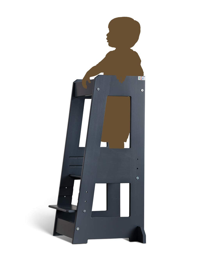 tiSsi Lernturm Learningtower Felix, Entdeckertum Montessori mitwachsend Buche grau