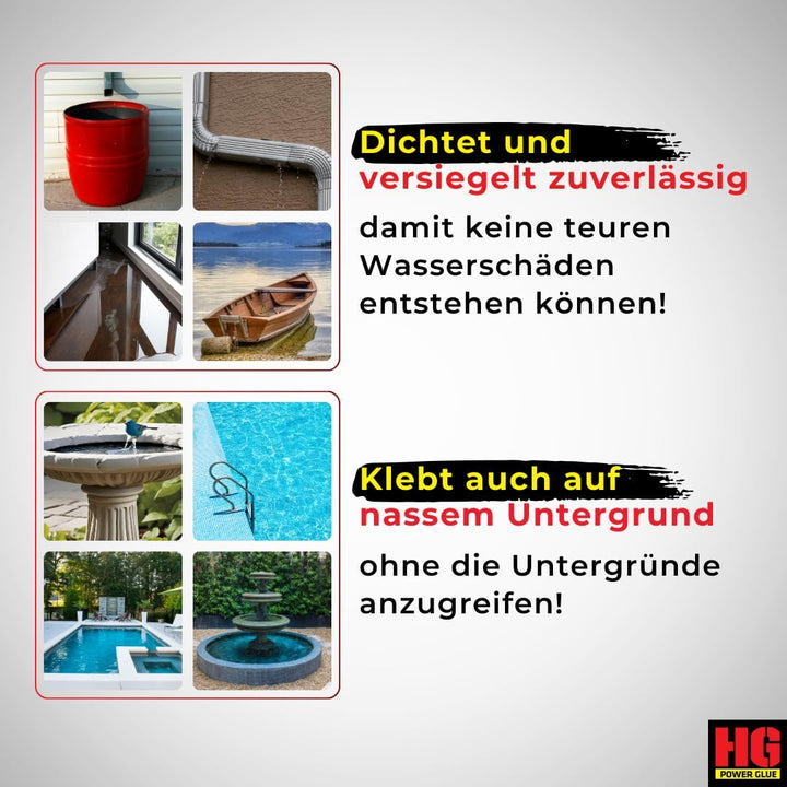 HG POWER GLUE V13 Ultra Hochleistungs-Montagekleber und Dichtstoff extra stark, Kraftkleber für auss