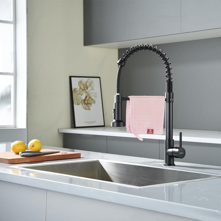 Wasserhahn küche Schwarz hochdruck armatur, kitchen faucet edelstahl mit hohen bogen und herunterzie