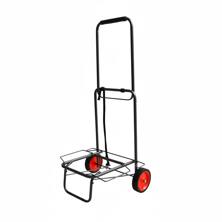 Relaxdays Transportwagen, klappbar, gepolsterter Griff, 2 Gummiräder, Spanngurte, 35 kg, kleine Tran