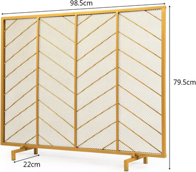 COSTWAY Kaminschutzgitter, Funkenschutz aus Metall, Feuer Kaminschutz, Kamingitter, freistehendes Fu