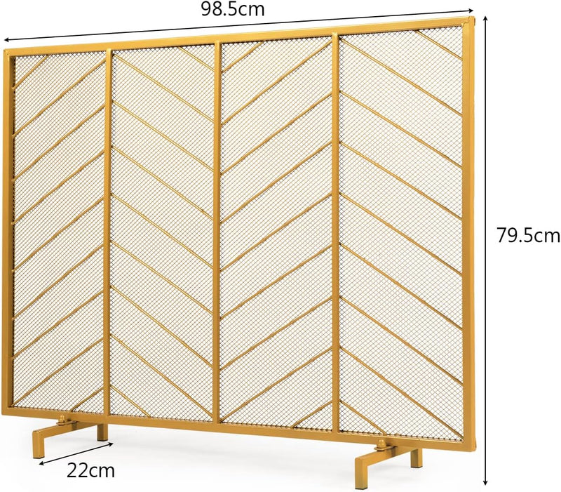 COSTWAY Kaminschutzgitter, Funkenschutz aus Metall, Feuer Kaminschutz, Kamingitter, freistehendes Fu