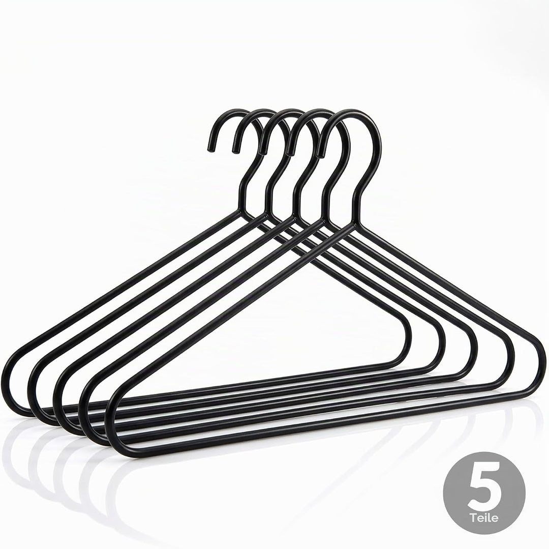 Hangerworld 5 Extra Starke Metall Kleiderbügel 45cm Schwarz Ideal für schwere Kleidung 45 cm, 45 cm