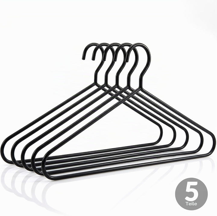 Hangerworld 5 Extra Starke Metall Kleiderbügel 45cm Schwarz Ideal für schwere Kleidung 45 cm, 45 cm