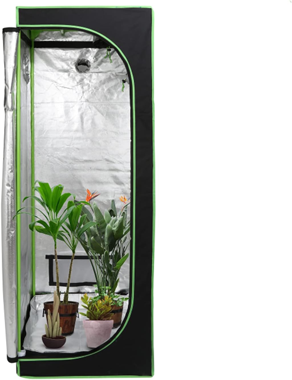 EINFEBEN Growzelt Schwarz Grün, Grow Tent 60x60x180cm, Lichtdicht und Wasserdicht Growschrank, Indoo