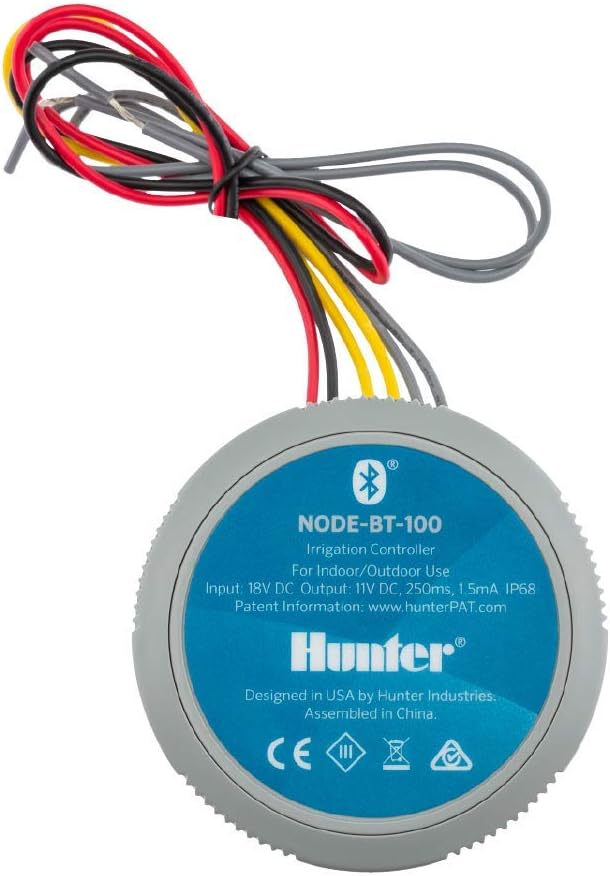 Hunter Company Node-BT Batteriebetriebener 1-Station Bluetooth Bewässerungsregler (DC-Magnetspule ni