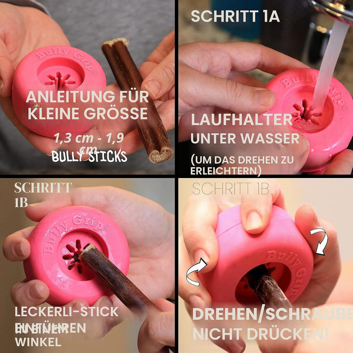 Bully Stick Halter - Grösse Klein Interaktives Hundespielzeug, Slow Feeder, Leckerli-Spender, Kauspi