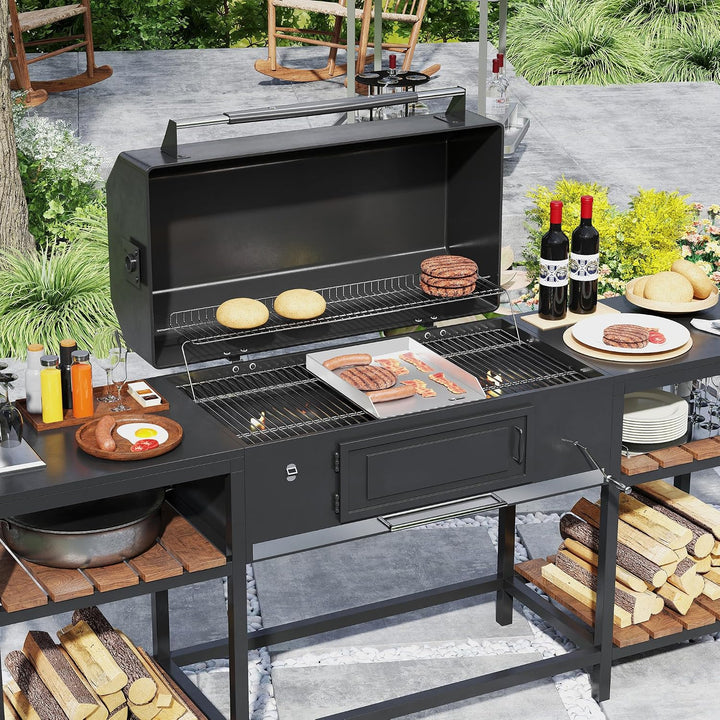 Plancha Grillplatte 30x40x4cm - 4mm Edelstahl Grillblech für Gas &amp; Holzkohle, mit Grillspachtel &amp; Sc